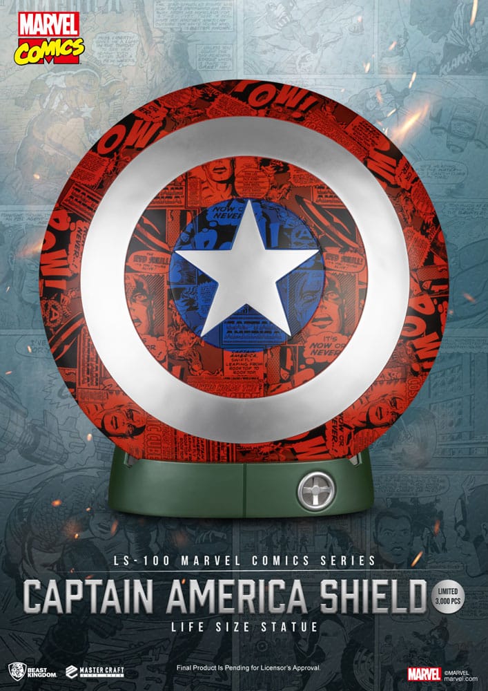 Marvel Comics PVC Captain America Escudo Life Size Statue 64 cm Frikytopia