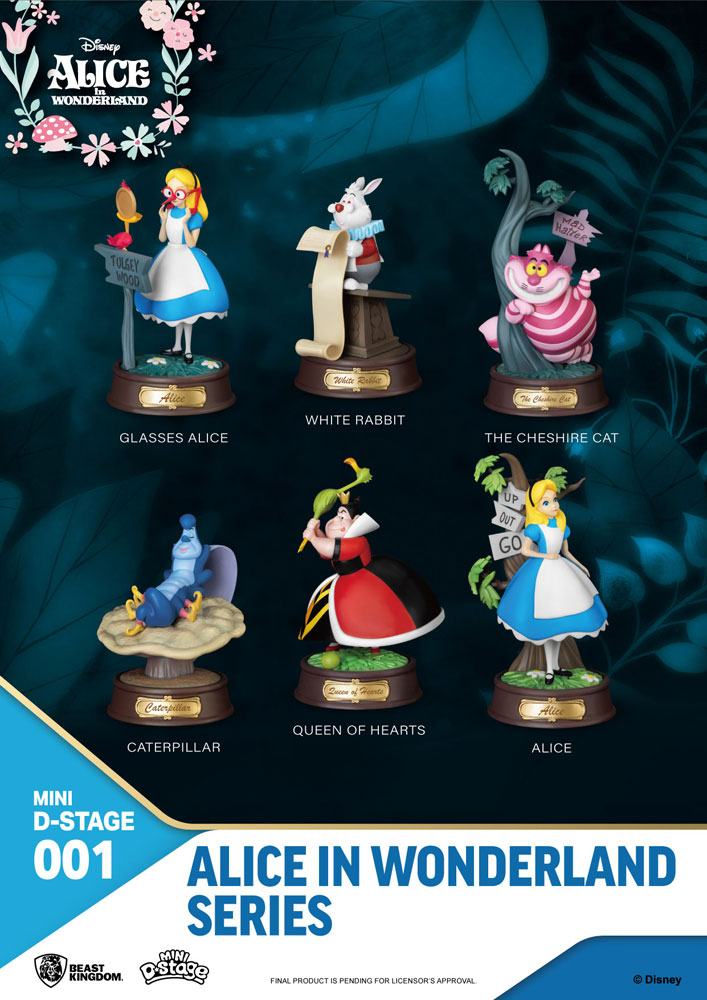 Alicia en el País de las Maravillas Pack de 6 Estatuas Mini Diorama Stage 10 cm Frikytopia