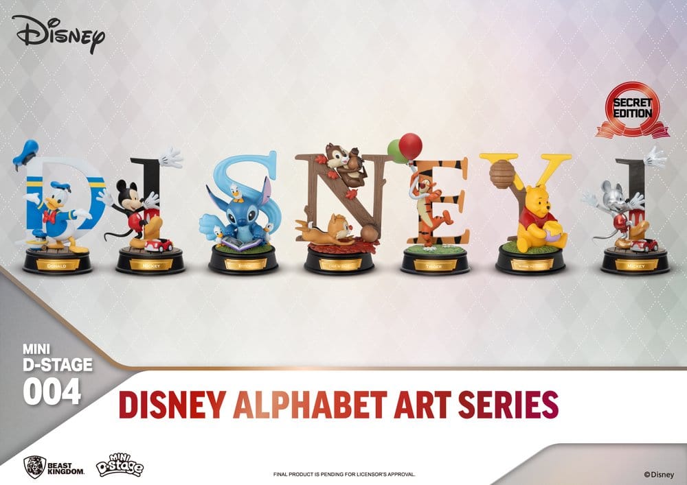 Disney Pack de 6 Estatuas Mini Diorama Stage Alphabet Art 10 cm Frikytopia