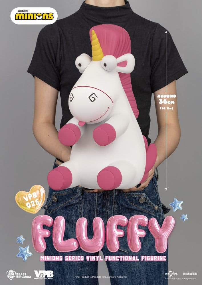Minions Vinilo Hucha Serie Fluffy 36 cm