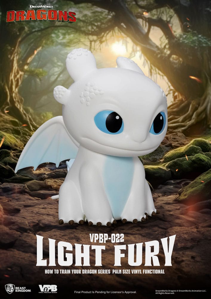 Cómo entrenar a tu dragón Vinyl huchas Light Fury 12 cm
