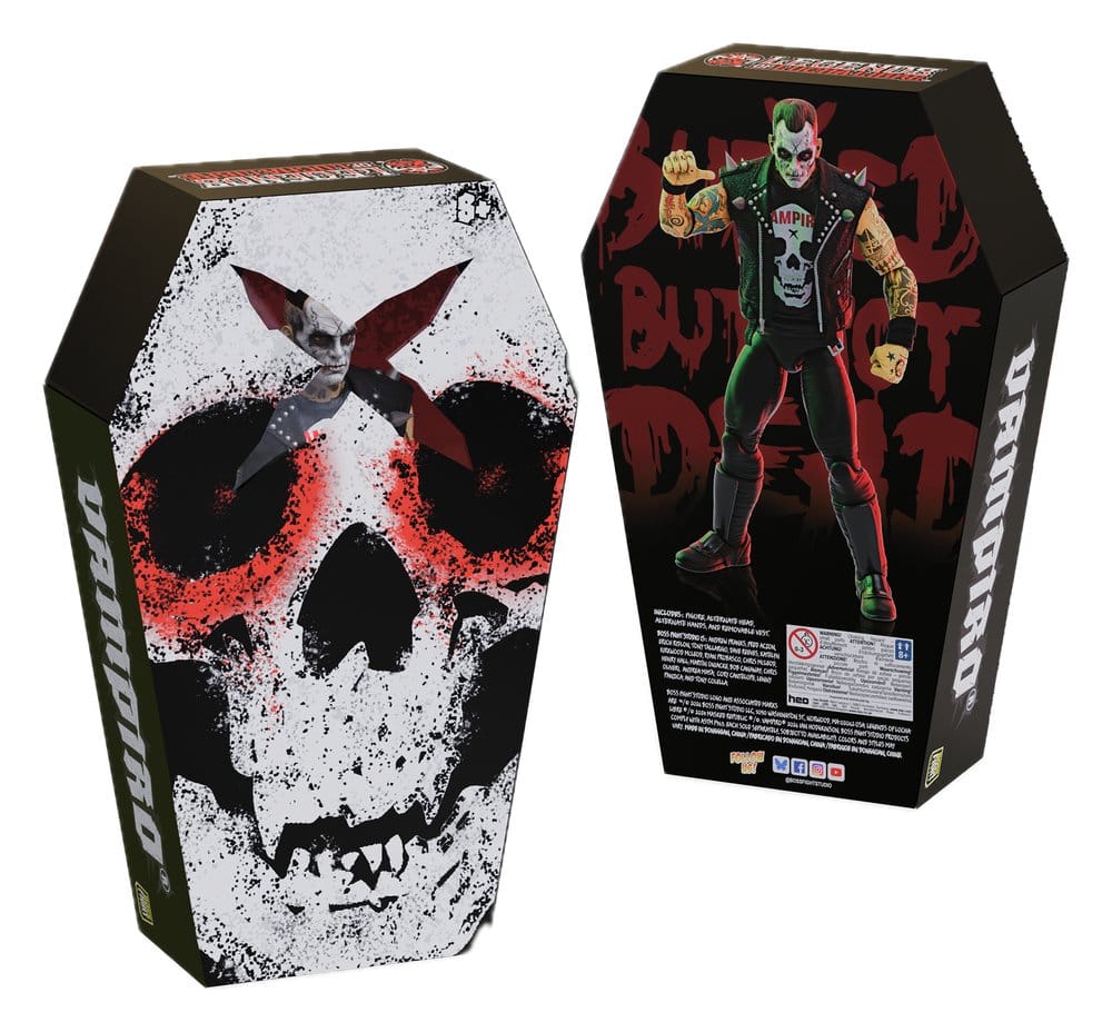 Legends of Lucha Libre Fanaticos Figura Vampiro Coffin Box Resurrected 15 cm