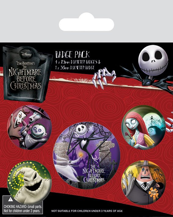 Pesadilla antes de Navidad Pack 5 Chapas Characters