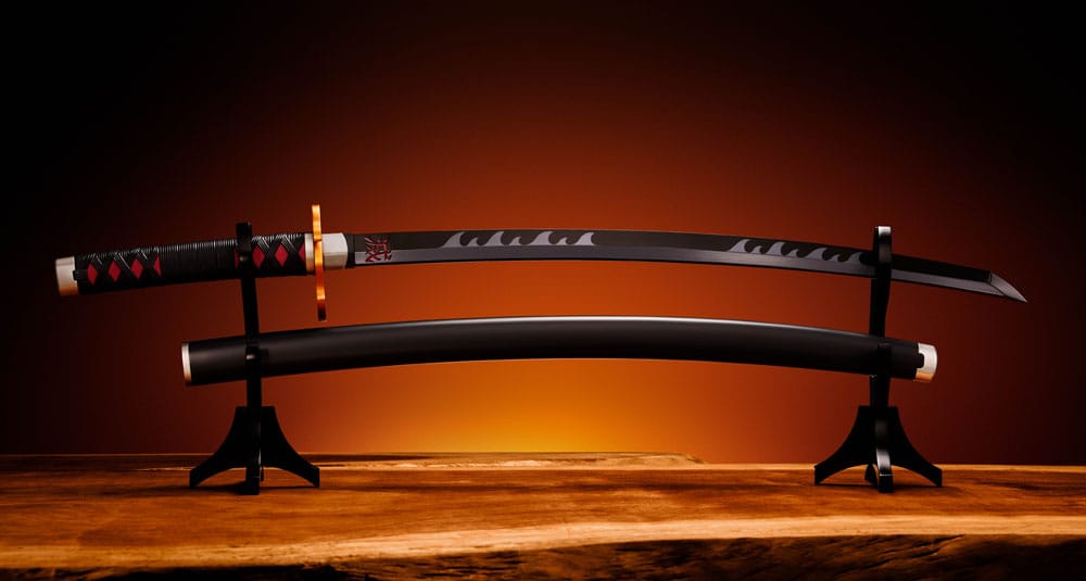 Demon Slayer: Kimetsu no Yaiba Réplica Proplica 1/1 Espada Nichirin (Tanjiro Kamado) Kyojuro Rengoku´s Sword Gueard Ver. 88 cm