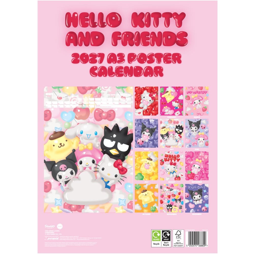 Hello Kitty Calendario Póster A3 2027