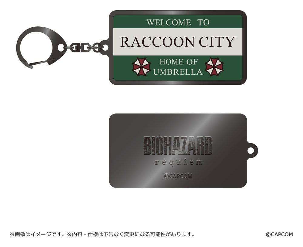 Resident Evil Requiem Llavero metálico Raccoon City Welcome Sign
