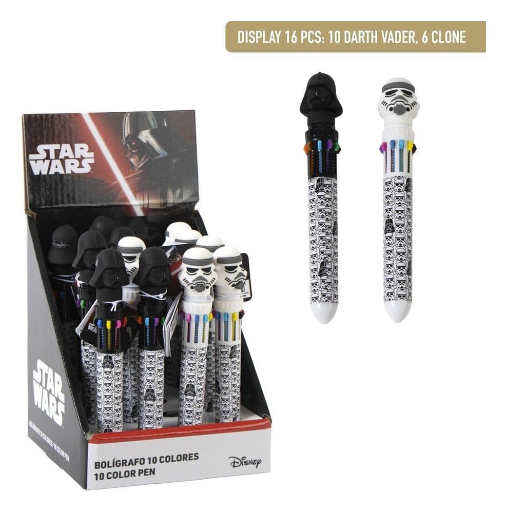 Star Wars Bolígrafo 10 colores Expositor (16) Frikytopia