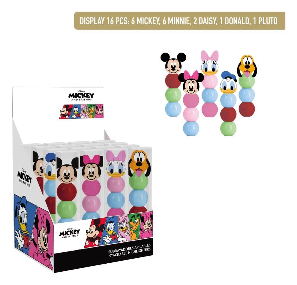 Disney Marcadores Fluorescentes Apilables Expositor (16) Frikytopia
