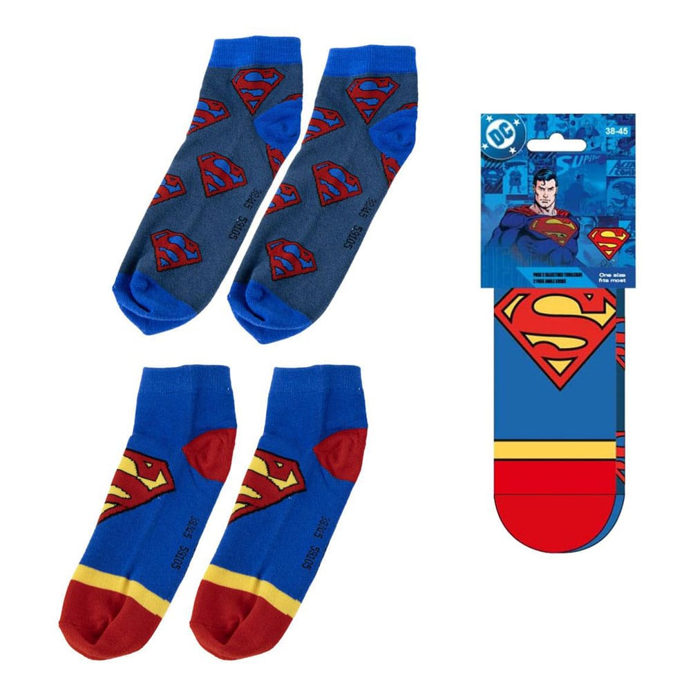 DC Comics Pack de 2 calcetines tobilleros Superman 38-45 Frikytopia