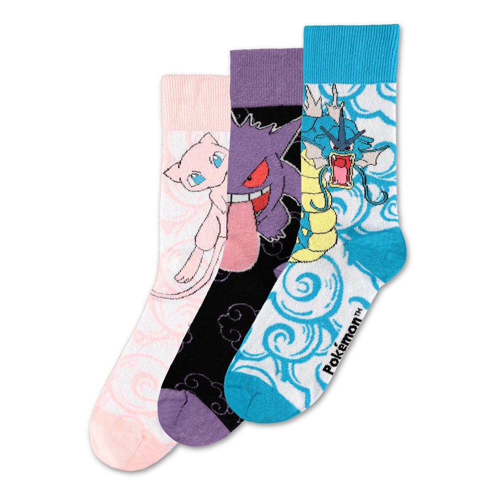 Pokémon Pack de 3 Pares de Calcetines Crew 39-42