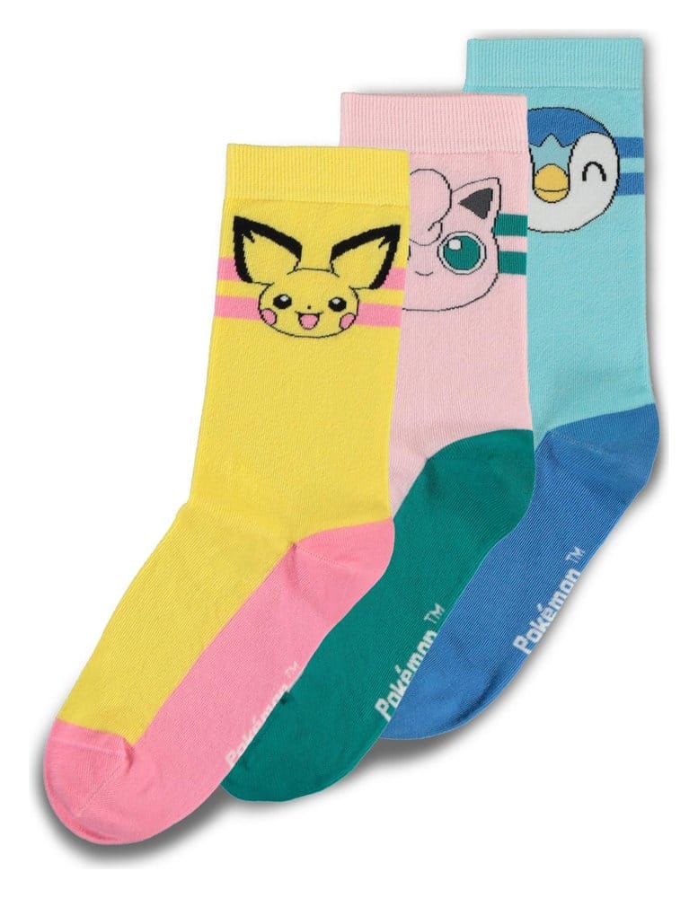 Pokémon Pack de 3 Pares de Calcetines Crew 39-42