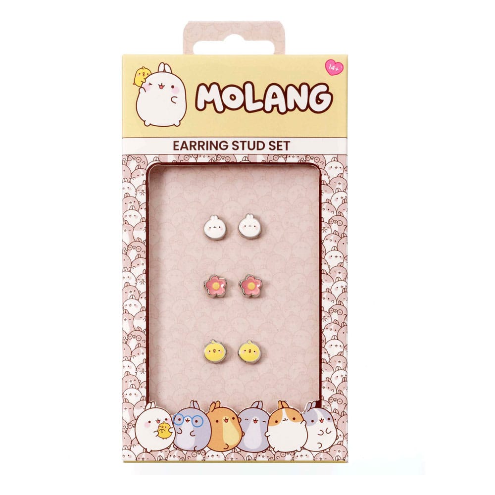 Molang Pack de 3 Pendientes Stud  Molang and Piu Piu