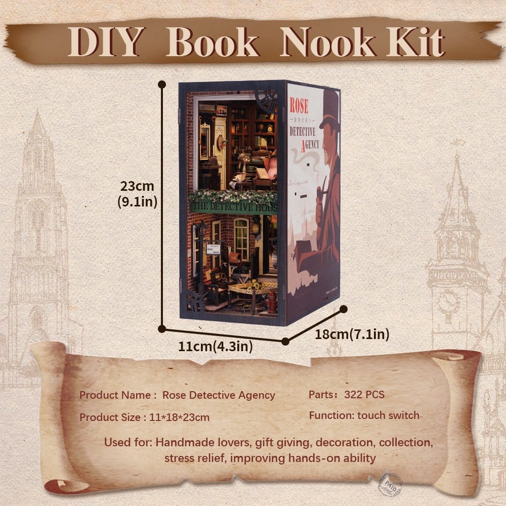 Maqueta Book Nook Rose Detective Agency 23 x 11 cm