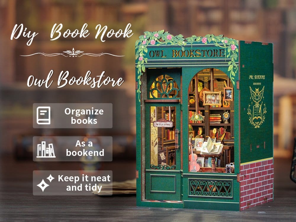 Maqueta Book Nook Owl Bookstore 17 x 12 cm