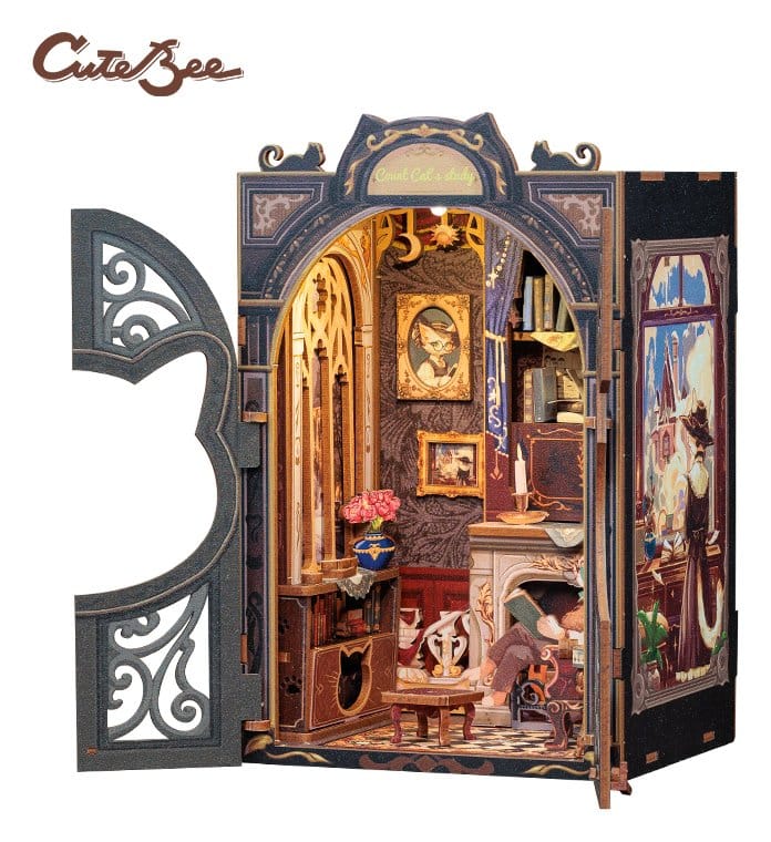 Maqueta Book Nook Count Cat´s Study 17 x 12 cm Frikytopia