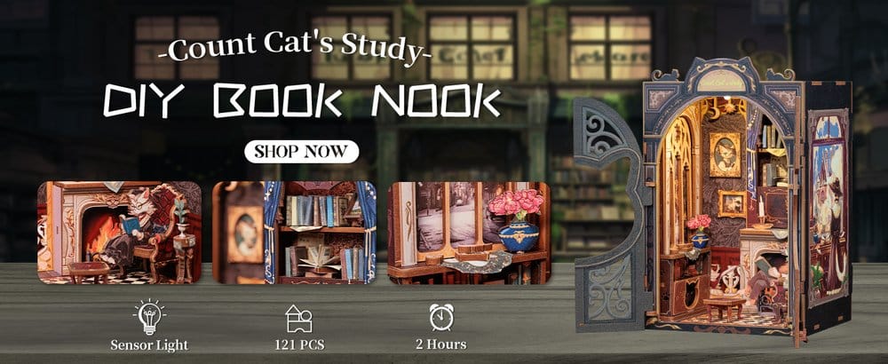 Maqueta Book Nook Count Cat´s Study 17 x 12 cm