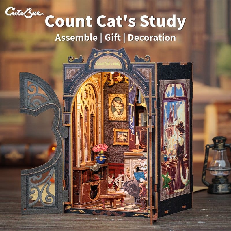 Maqueta Book Nook Count Cat´s Study 17 x 12 cm