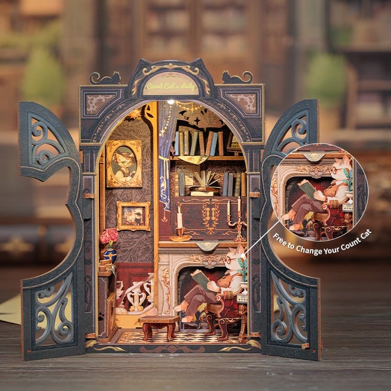 Maqueta Book Nook Count Cat´s Study 17 x 12 cm