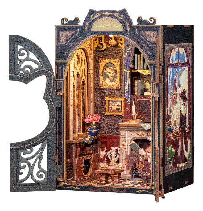 Maqueta Book Nook Count Cat´s Study 17 x 12 cm