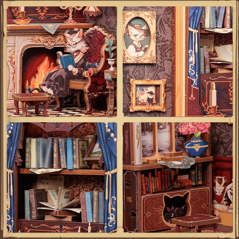 Maqueta Book Nook Count Cat´s Study 17 x 12 cm