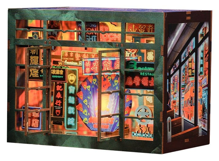 Maqueta Book Nook Hong Kong Neon Light 13 x 17 cm