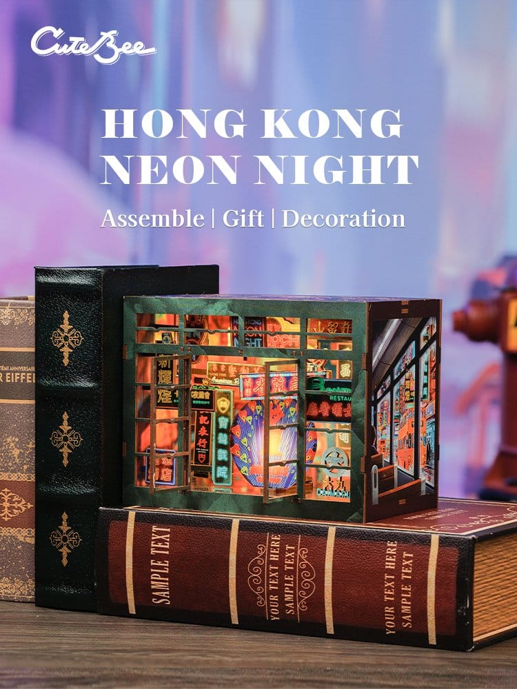 Maqueta Book Nook Hong Kong Neon Light 13 x 17 cm