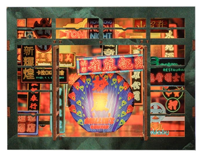 Maqueta Book Nook Hong Kong Neon Light 13 x 17 cm