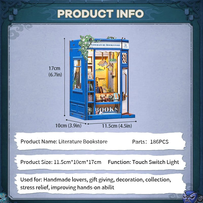 Maqueta Book Nook Literature Bookstore 17 x 12 cm