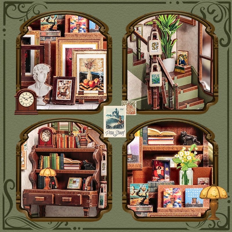 Maqueta Model Kit Miniature House Gallery Bookstore 20 x 16 cm