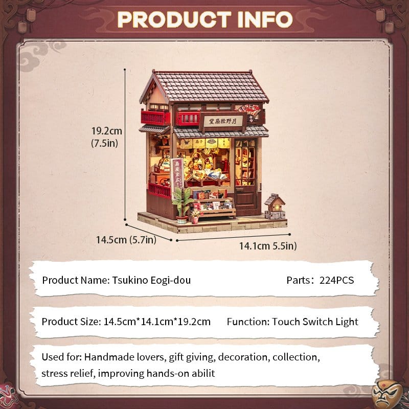 Maqueta Model Kit Miniature House Tsukino Eogi-dou 19 x 14 cm
