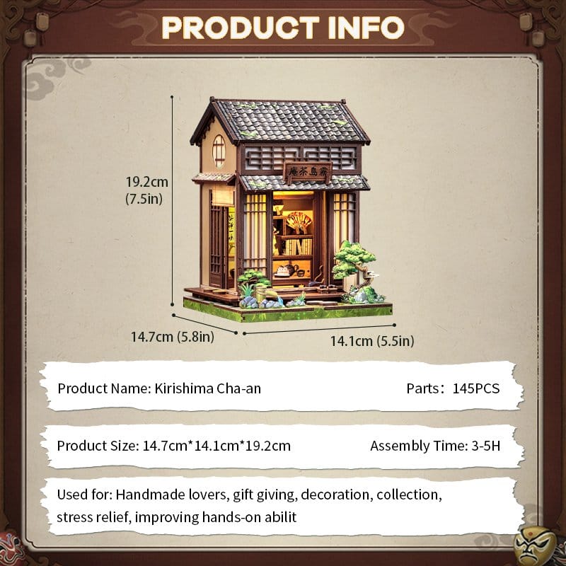 Maqueta Model Kit Miniature House Kirishima Cha-an 19 x 14 cm