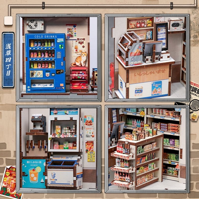 Maqueta Model Kit Miniature House Beika-cho Convenience Store 22 x 15 cm