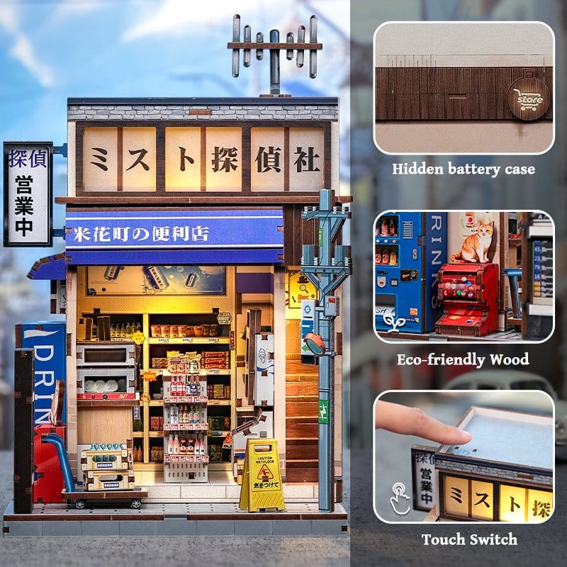 Maqueta Model Kit Miniature House Beika-cho Convenience Store 22 x 15 cm