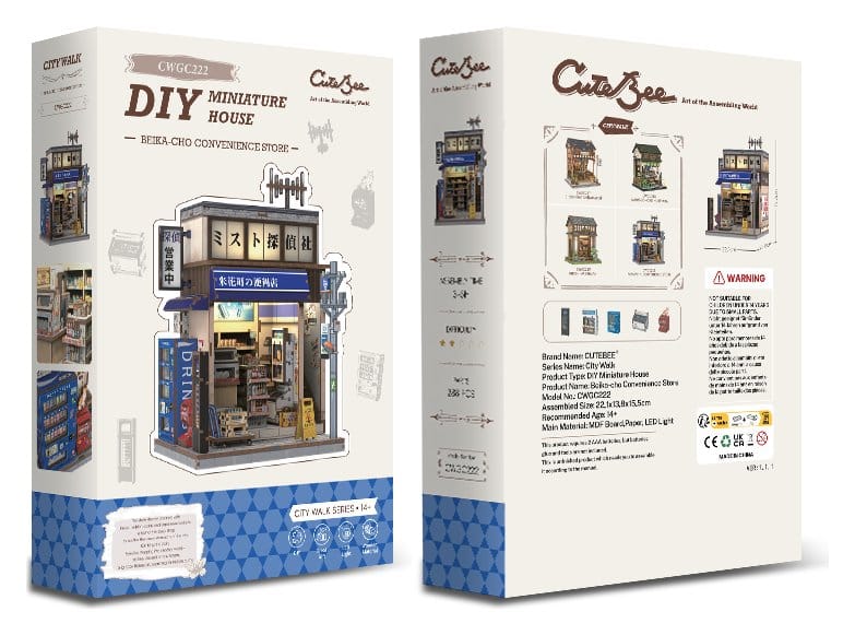 Maqueta Model Kit Miniature House Beika-cho Convenience Store 22 x 15 cm