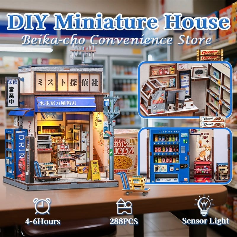 Maqueta Model Kit Miniature House Beika-cho Convenience Store 22 x 15 cm
