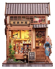 Maqueta Model Kit Miniature House Sakura O Kimono Shop 19 x 14 cm