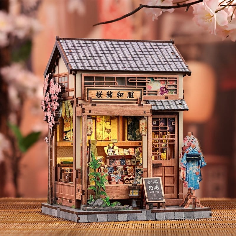Maqueta Model Kit Miniature House Sakura O Kimono Shop 19 x 14 cm