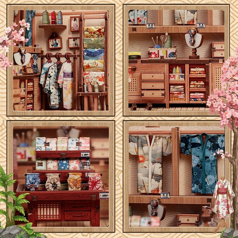 Maqueta Model Kit Miniature House Sakura O Kimono Shop 19 x 14 cm