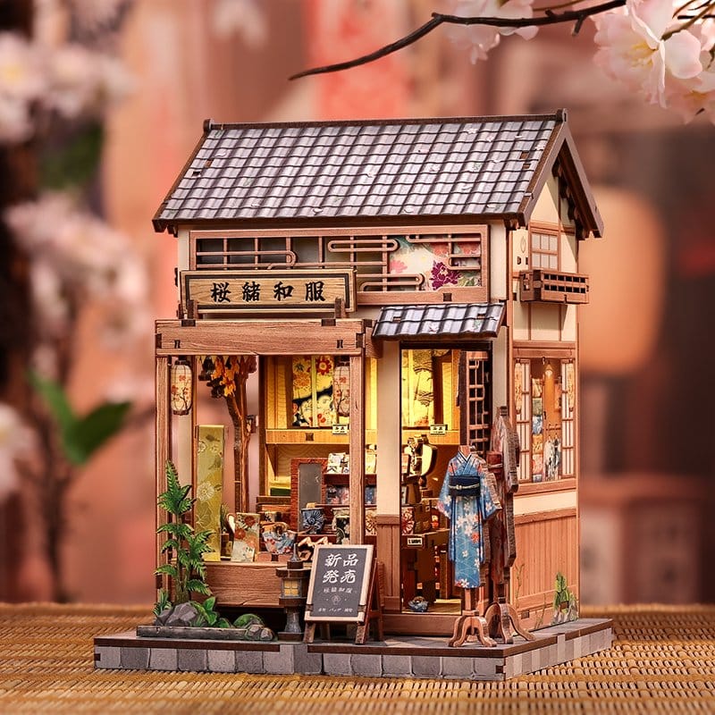 Maqueta Model Kit Miniature House Sakura O Kimono Shop 19 x 14 cm