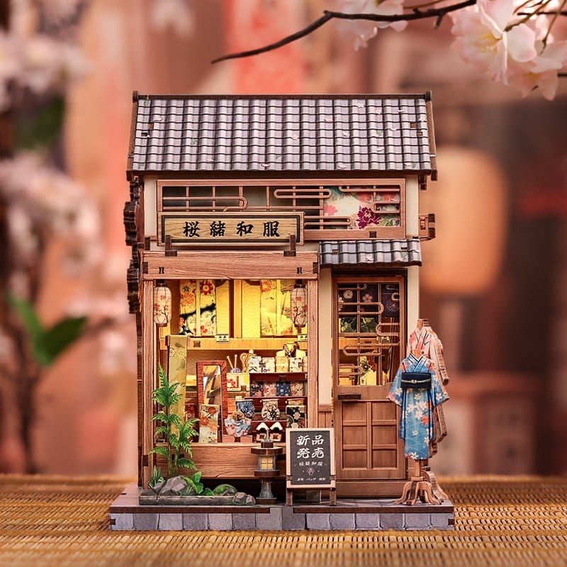 Maqueta Model Kit Miniature House Sakura O Kimono Shop 19 x 14 cm