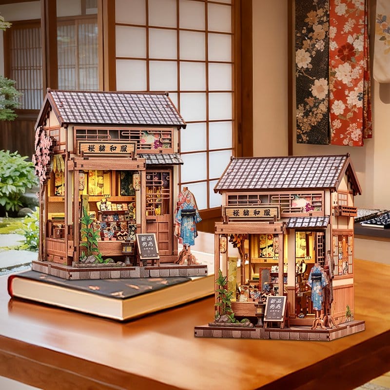 Maqueta Model Kit Miniature House Sakura O Kimono Shop 19 x 14 cm