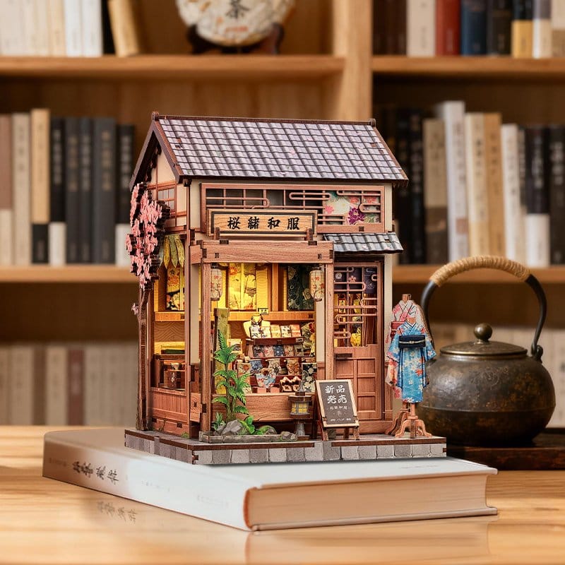 Maqueta Model Kit Miniature House Sakura O Kimono Shop 19 x 14 cm