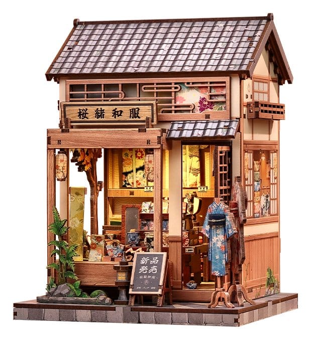 Maqueta Model Kit Miniature House Sakura O Kimono Shop 19 x 14 cm