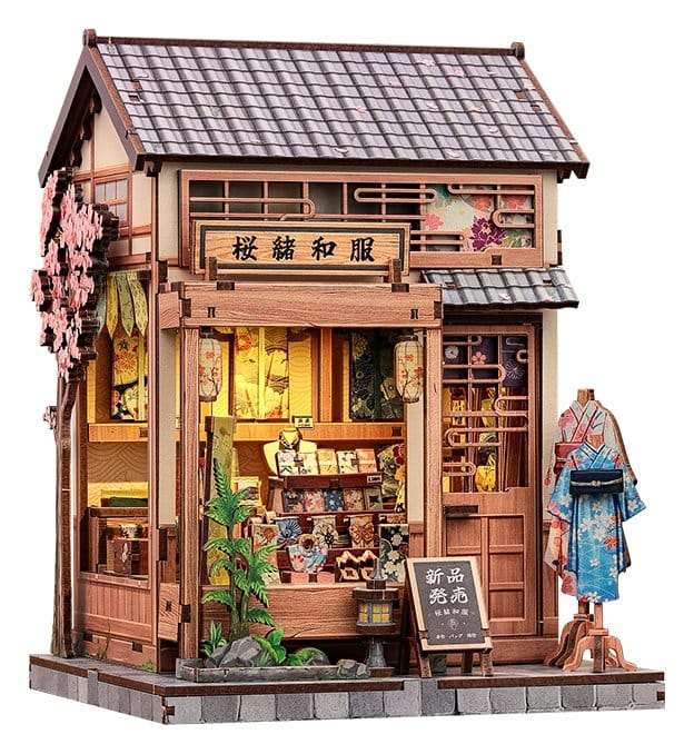 Maqueta Model Kit Miniature House Sakura O Kimono Shop 19 x 14 cm