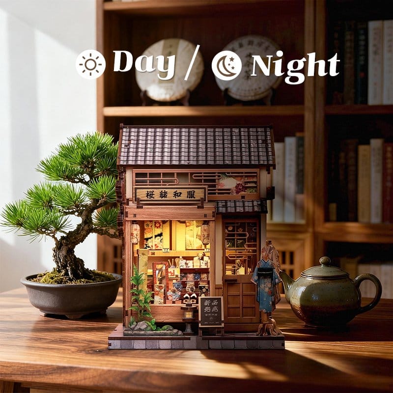 Maqueta Model Kit Miniature House Sakura O Kimono Shop 19 x 14 cm