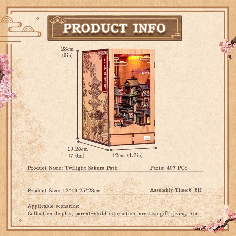 Maqueta Book Nook Twilight Sakura Path 23 x 12 cm