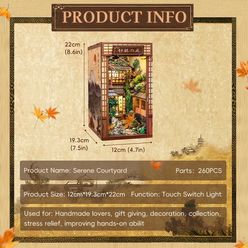 Maqueta Book Nook Serene Courtyard 22 x 12 cm