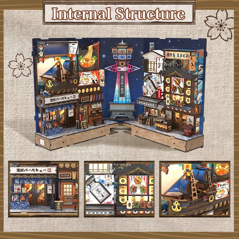 Maqueta Book Nook Tsutenkaku Ichiban Street 23 x 12 cm