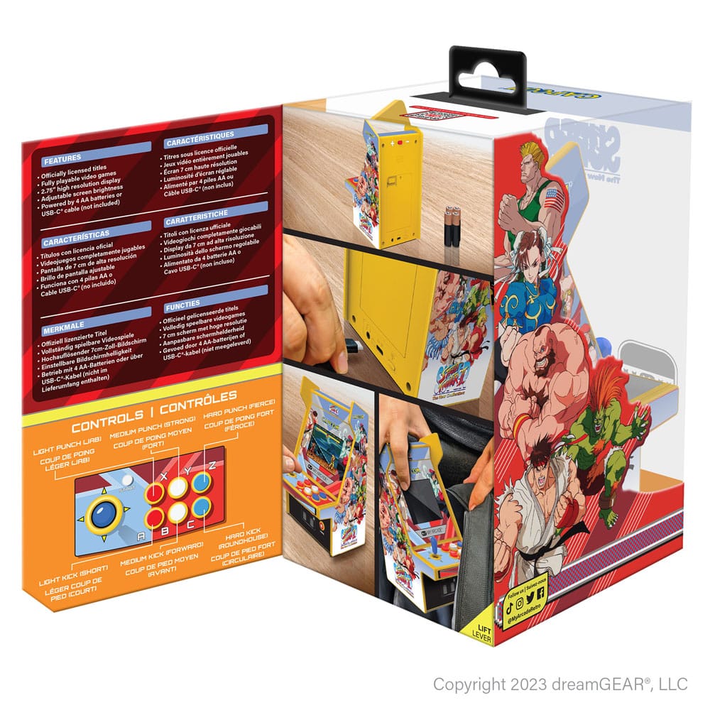 Super Street Fighter II Consola portátil de juegos retro Arcade Micro Player Pro
