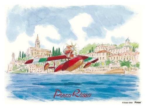 Porco Rosso Puzzle y caballete Savoia water landing (150 Piezas)